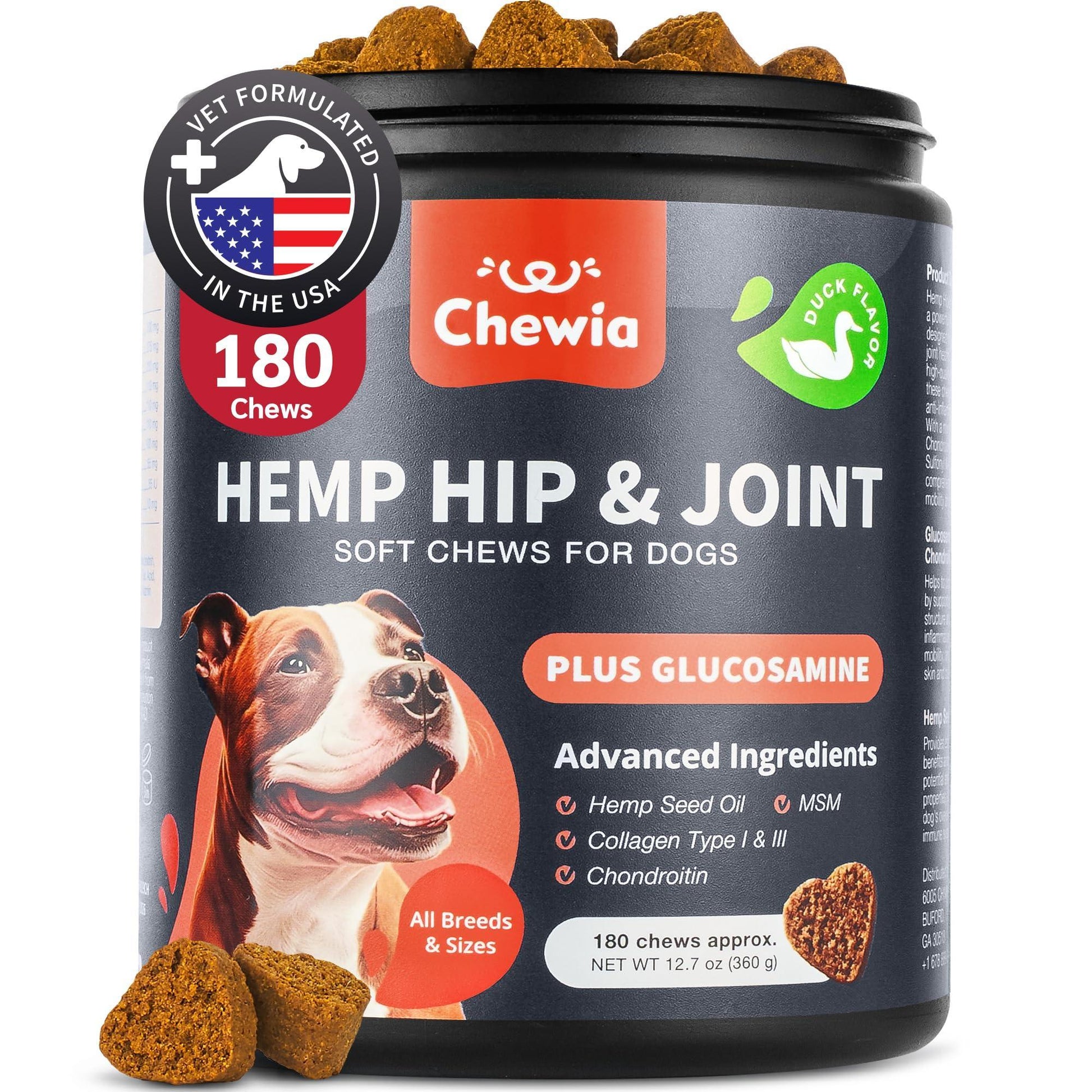 Hip & Joint Support for Dogs - Glucosamine and Chondroitin Supplement